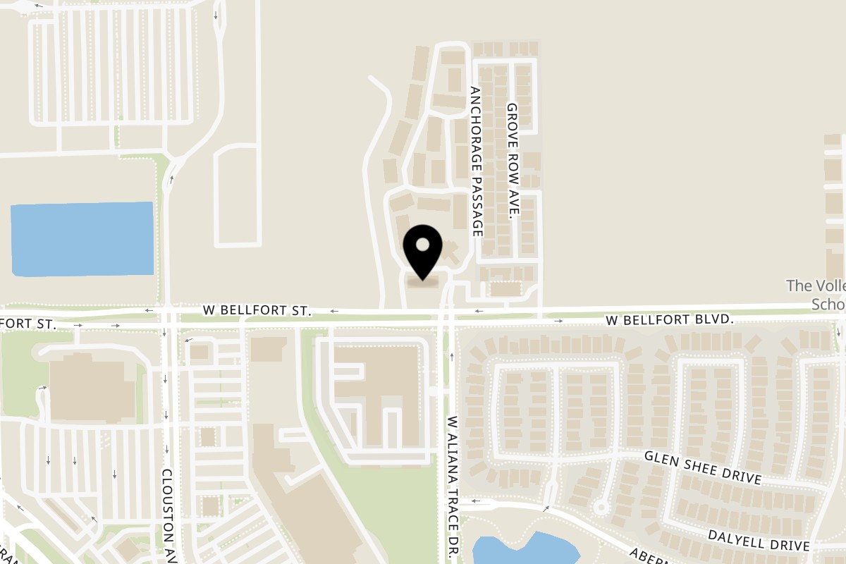 Map showing the location of La Pino'z Pizza Richmond on 18620 W Bellfort #103 in Richmond